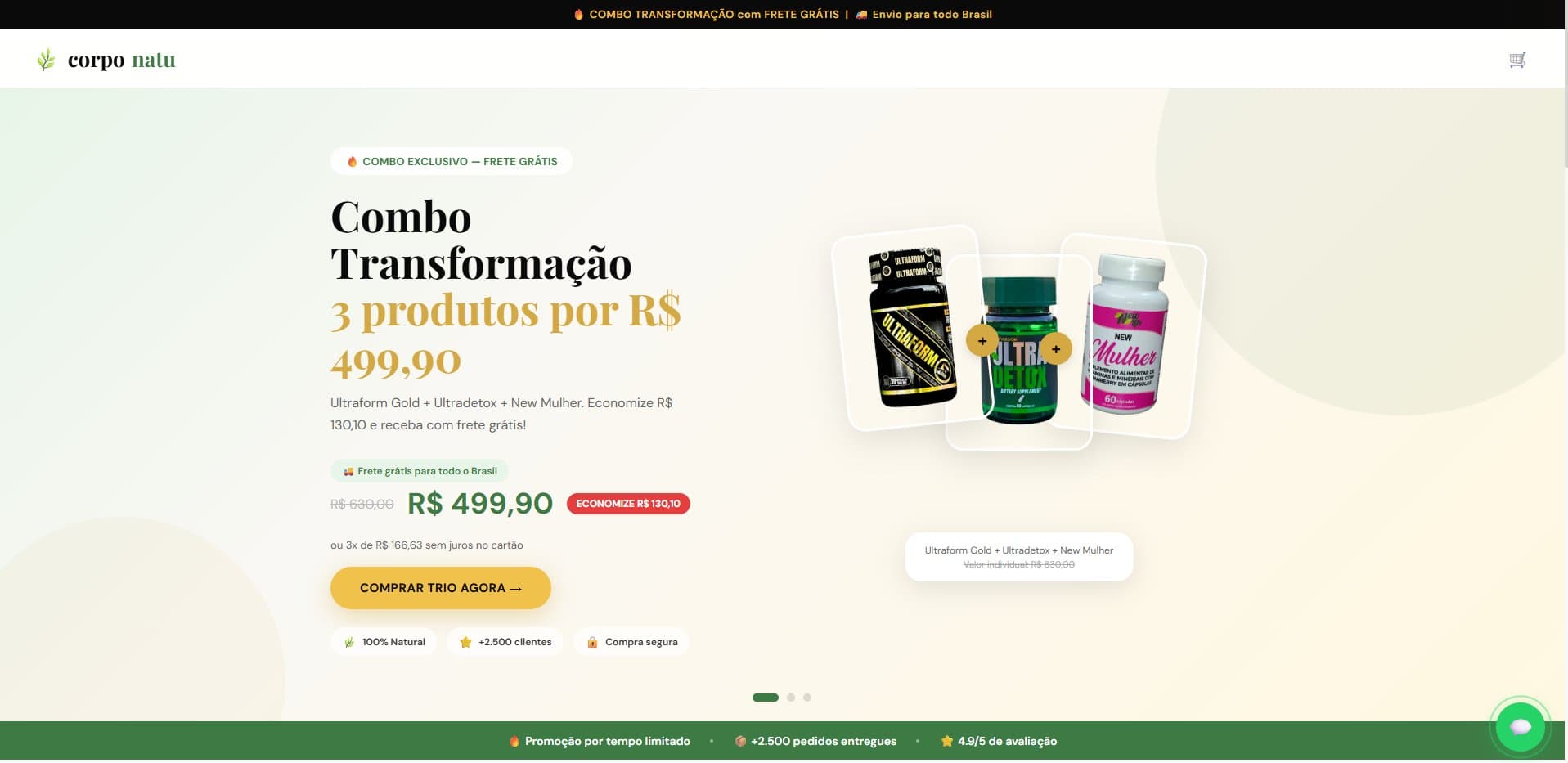 Site Corpo Natu — desktop